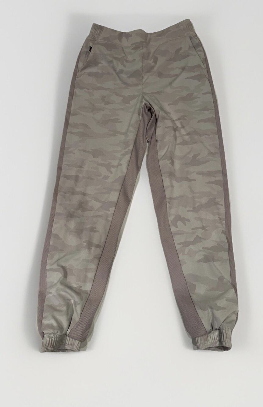 Athleta Brooklyn Lined Jogger Pants 10 Tall Purple Camo Travel Gym- EUC
